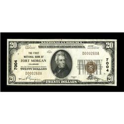 Fort Morgan, CO - $20 1929 Ty. 1 The First NB
