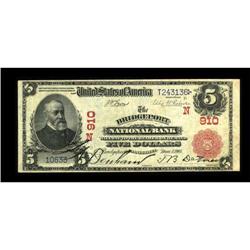 Bridgeport, CT - $5 1902 Red Seal Fr. 587 The