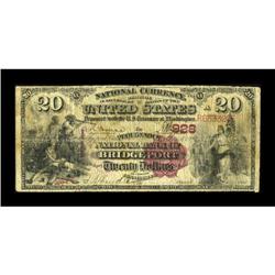 Bridgeport, CT - $20 1882 Brown Back Fr. 494 The