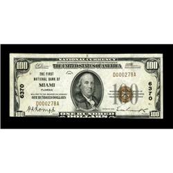 Miami, FL - $100 1929 Ty. 1 The First NB Ch. #