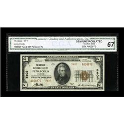 Pensacola, FL - $20 1929 Ty. 2 The American NB