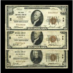 Aurora, IL - $10 (2); $20 1929 Ty. 1 The First