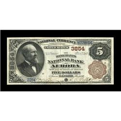 Aurora, IL - $5 1882 Brown Back Fr. 470 The