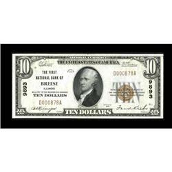 Breese, IL - $10 1929 Ty. 1 The First NB Ch. #