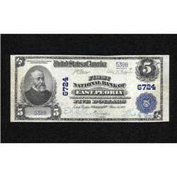 East Peoria, IL - $5 1902 Plain Back Fr. 598