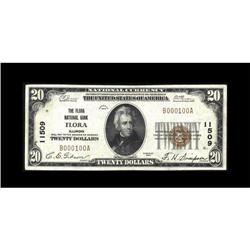 Flora, IL - $20 1929 Ty. 1 The Flora NB Ch. # 11509Whil
