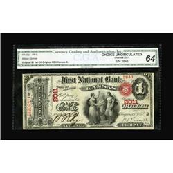 Kansas, IL - $1 Original Fr. 382 The First NB