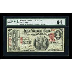 Lincoln, IL - $1 Original Fr. 382 The First NB
