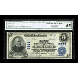 Mount Pulaski, IL - $5 1902 Plain Back Fr. 600