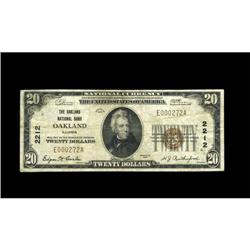 Oakland, IL - $20 1929 Ty. 1 The Oakland NB Ch. # 2212T