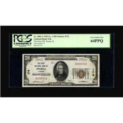 Peoria, IL - $20 1929 Ty. 1 The First NB Ch. #