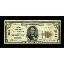 Plymouth, IL - $5 1929 Ty. 1 The First NB Ch. #