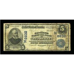 Evansville, IN - $5 1902 Date Back Fr. 592 The