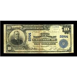 Greensburg, IN - $10 1902 Plain Back Fr. 624 The