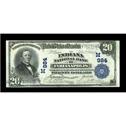 Indianapolis, IN - $20 1902 Plain Back Fr. 650