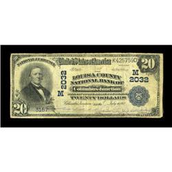 Columbus Junction, IA - $20 1902 Plain Back Fr.