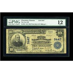 Cherokee, KS - $10 1902 Plain Back Fr. 633 The