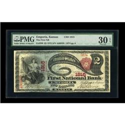 Emporia, KS - $2 1875 Fr. 390 The First NB Ch. #