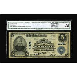 Emporia, KS - $5 1902 Plain Back Fr. 607 The