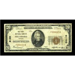 Hillsboro, KS - $20 1929 Ty. 1 The First NB Ch.