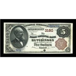 Hutchinson, KS - $5 1882 Brown Back Fr. 467 The