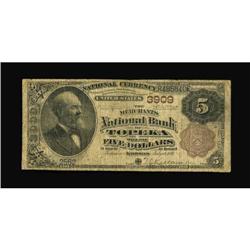 Topeka, KS - $5 1882 Brown Back Fr. 470 The