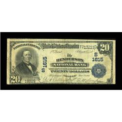 Henderson, KY - $20 1902 Plain Back Fr. 651 The