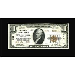 Madisonville, KY - $10 1929 Ty. 2 The Farmers NB