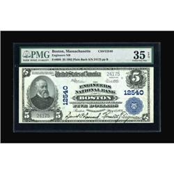 Boston, MA - $5 1902 Plain Back Fr. 609