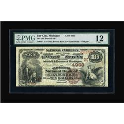 Bay City, MI - $10 1882 Brown Back Fr. 487 The