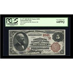 Detroit, MI - $5 1882 Brown Back Fr. 477 The