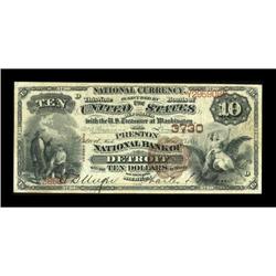 Detroit, MI - $10 1882 Brown Back Fr. 483 The