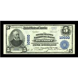 Detroit, MI - $5 1902 Plain Back Fr. 605 The