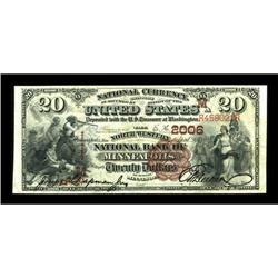 Minneapolis, MN - $20 1882 Brown Back Fr. 499