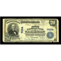 Golden City, MO - $20 1902 Plain Back Fr. 650