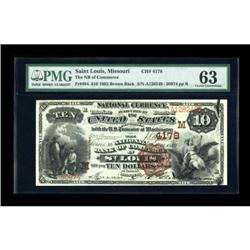 Saint Louis, MO - $10 1882 Brown Back Fr. 484