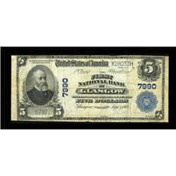 Glasgow, MT - $5 1902 Plain Back Fr. 599 The