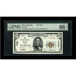 Reno, NV - $5 1929 Ty. 2 First NB Ch. # 7038