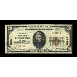 Blairstown, NJ - $20 1929 Ty. 1 The Peoples NB