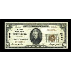 Guttenberg, NJ - $20 1929 Ty. 1 The Liberty NB