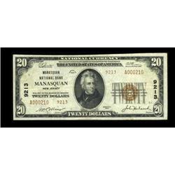 Manasquan, NJ - $20 1929 Ty. 2 Manasquan NB Ch.