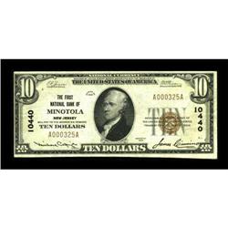 Minotola, NJ - $10 1929 Ty. 1 The First NB Ch. #