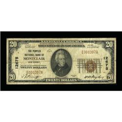 Montclair, NJ - $20 1929 Ty. 1 The Peoples NB