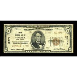 Newark, NJ - $5 1929 Ty. 2 Union NB Ch. # 12771