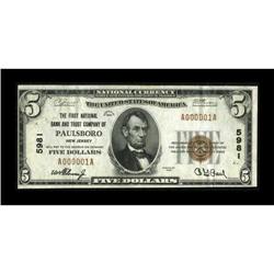 Paulsboro, NJ - $5 1929 Ty. 1 The First NB Ch. #