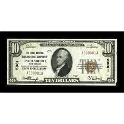 Paulsboro, NJ - $20 1929 Ty. 1 The First NB Ch.