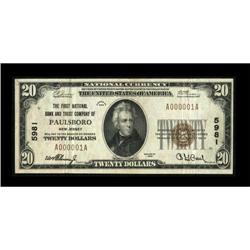 Paulsboro, NJ - $20 1929 Ty. 1 The First NB Ch.