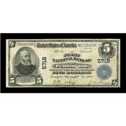 Pennington, NJ - $5 1902 Plain Back Fr. 607 The