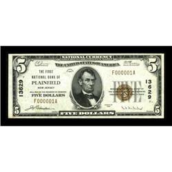 Plainfield, NJ - $5 1929 Ty. 1 The First NB Ch.