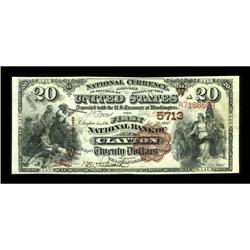 Clayton, NM - $20 1882 Brown Back Fr. 504 The
